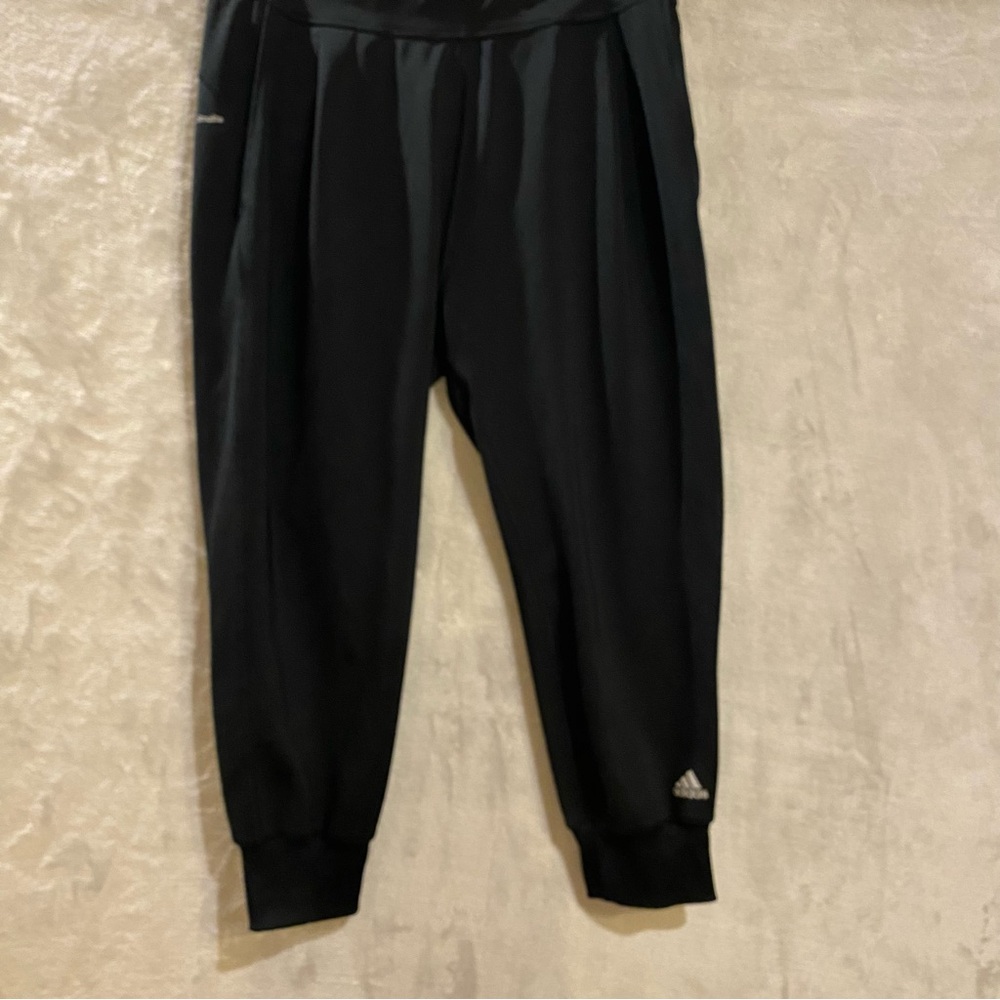 Adidas Pants Women’s Medium Black Climalite Pleated Front Cropped Jogger